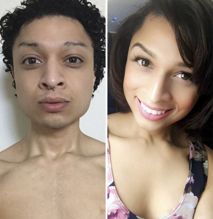 Personas mostrando la increíble transición antes y después de su cambio de sexo