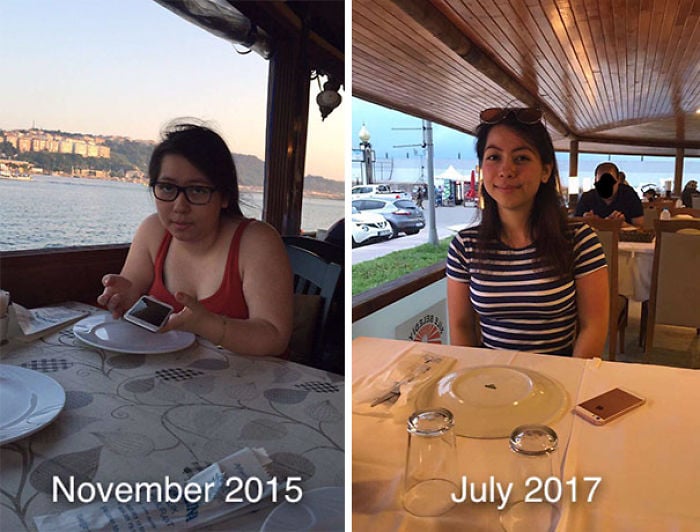 Chica que cambió sus hábitos alimenticios 
