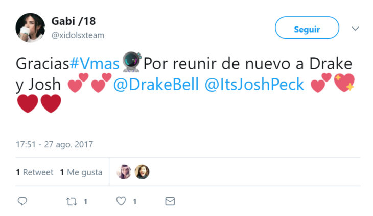 Comentarios en Twitter sobre el reencuentro de Drake y Josh 