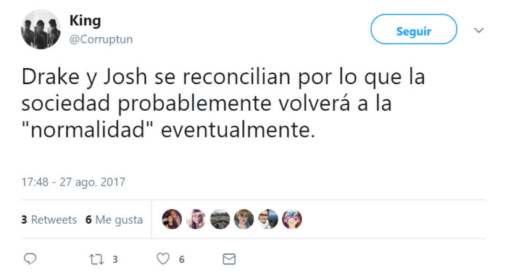 Comentarios en Twitter sobre el reencuentro de Drake y Josh 