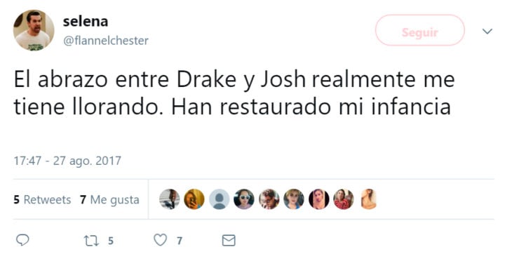 Comentarios en Twitter sobre el reencuentro de Drake y Josh