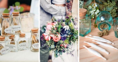 Nueva tendencia de bodas cambia las mesas de dulces ¡por barras de cannabis!