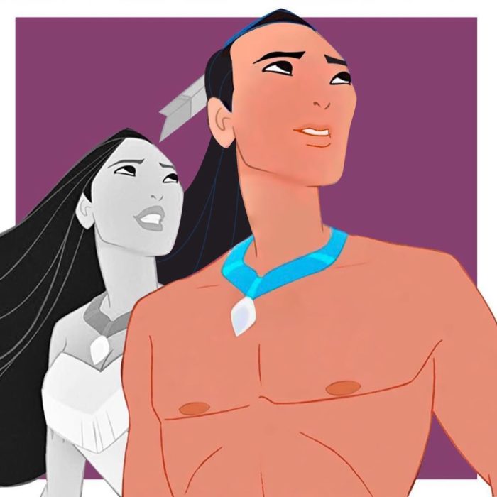 Pocahontas Ariel en su versión transgénero