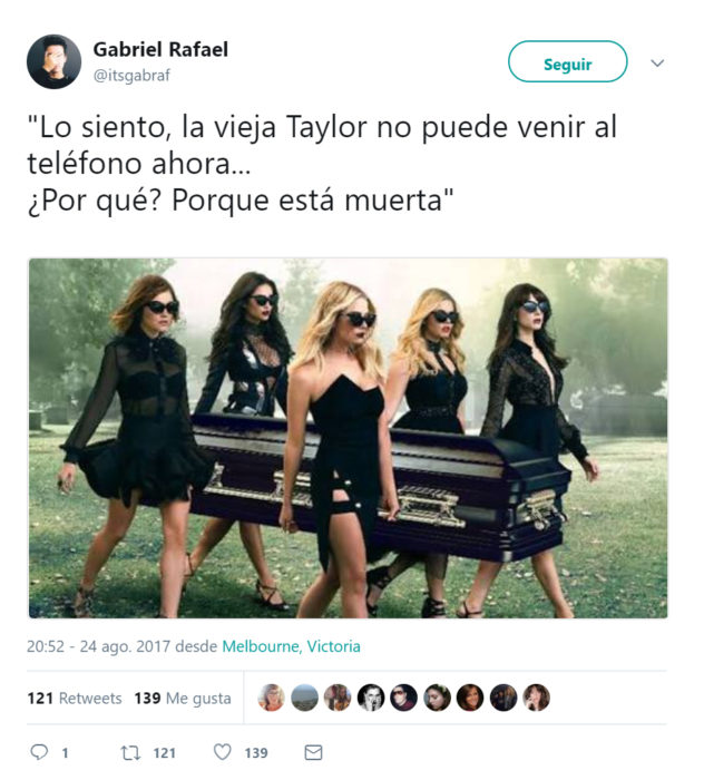 Comentarios en Facebook sobre la canción de Taylor Swift 