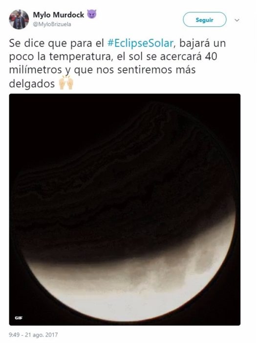 Tuit sobre el eclipse de sol 