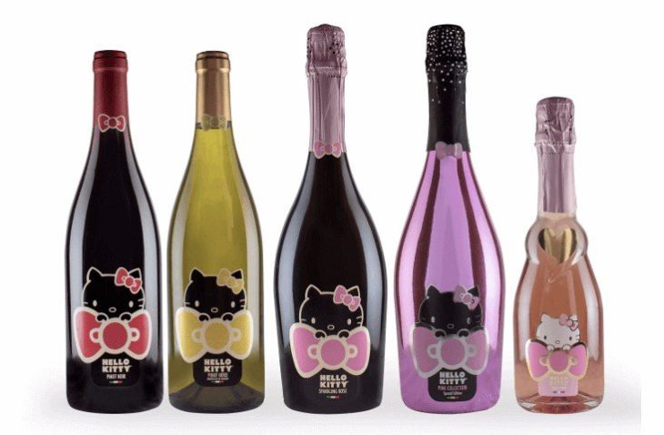 Vinos de Hello Kitty en distinas presentaciones 