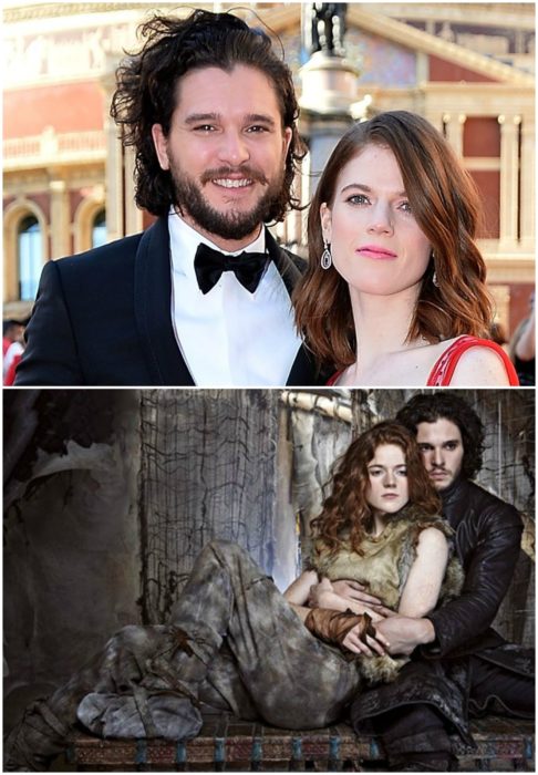 kit harington y leslie rose, jon e ygrette