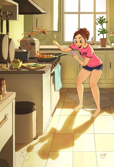 Ilustraciones que muestran la verdadera magia de vivir sola 