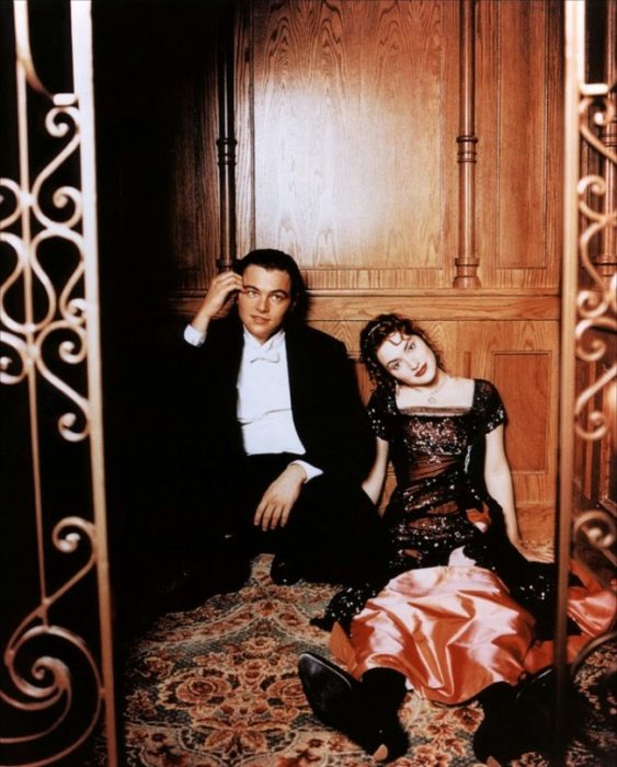 leonardo dicaprio y kate winslet set titanic