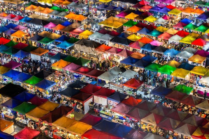 mercado en Bangkok, Tailandia 