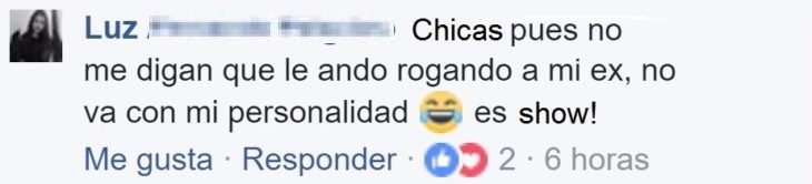 mensaje de chica aclarando situacion