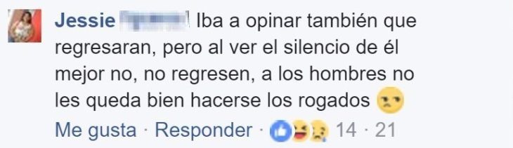 comentario de chica decepcionada