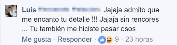 Comentario en Facebook de chico 