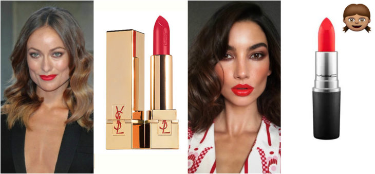 olivia wilde lily aldridge labial rojo para piel apiñonada calida