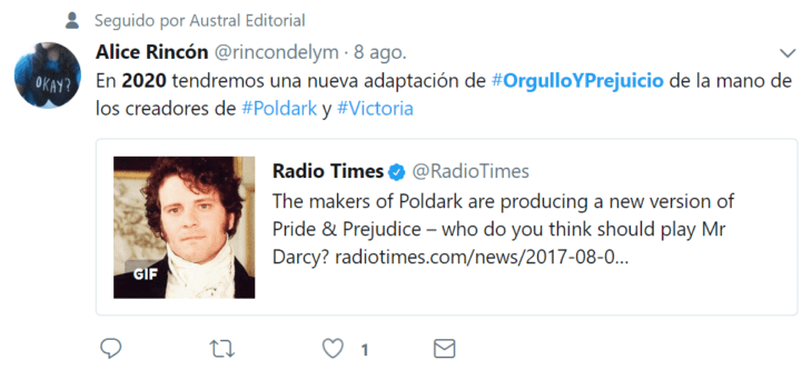 orgullo y prejuicio versión 2020 