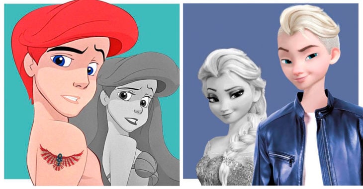Los personajes de Disney en su versión transgénero; observa a las princesas como príncipes