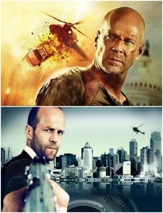 Los actores calvos salvan al mundo Bruce Willis y Jason Statham