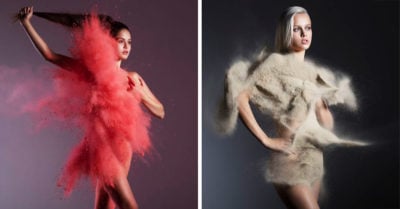Fotógrafa crea vestidos con arena, agua y fuego; su sesión inspirada en la naturaleza se volvió viral