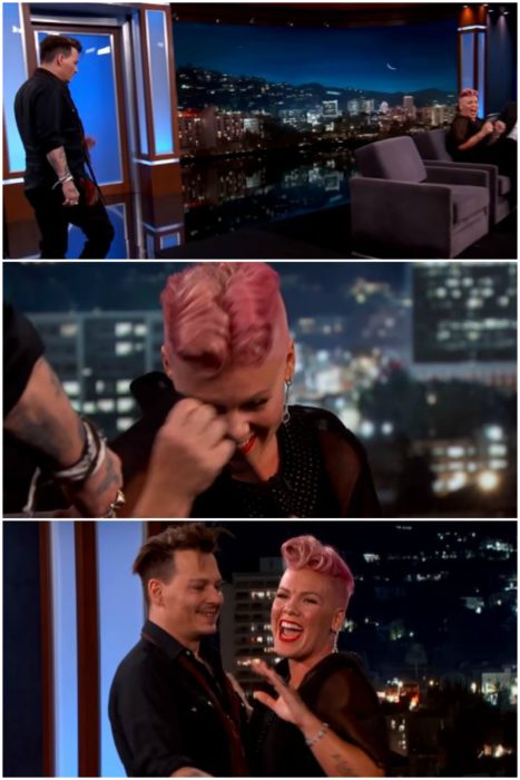 Pink conoce a Jonny Depp