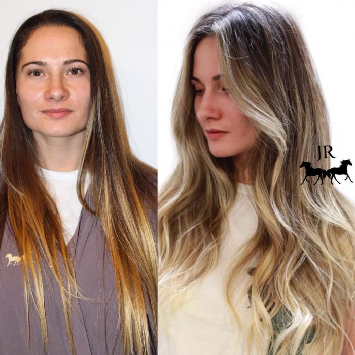 balayage antes y despues