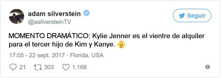 tuit sobre teoría de kylie vientre alquilado