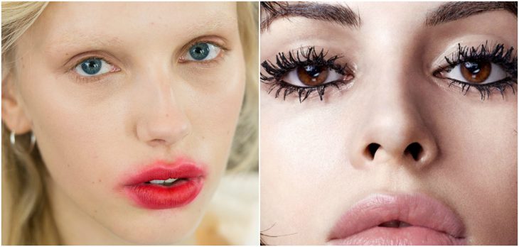 labios descuidados o pestañas grumosas