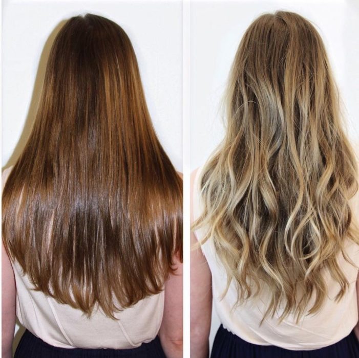 balayage antes y despues