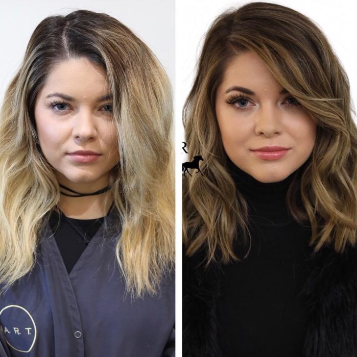 balayage antes y despues