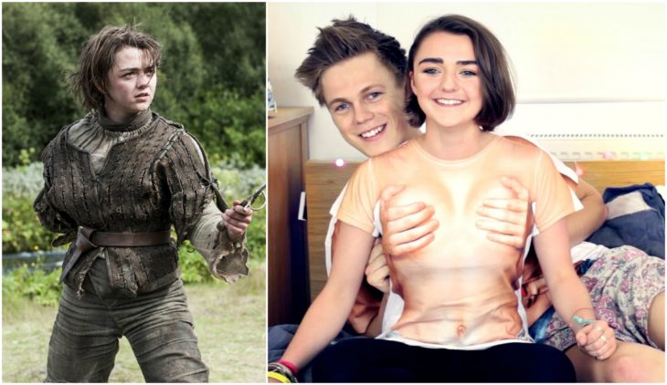 arya, Maisie Williams y Ollie Jackson