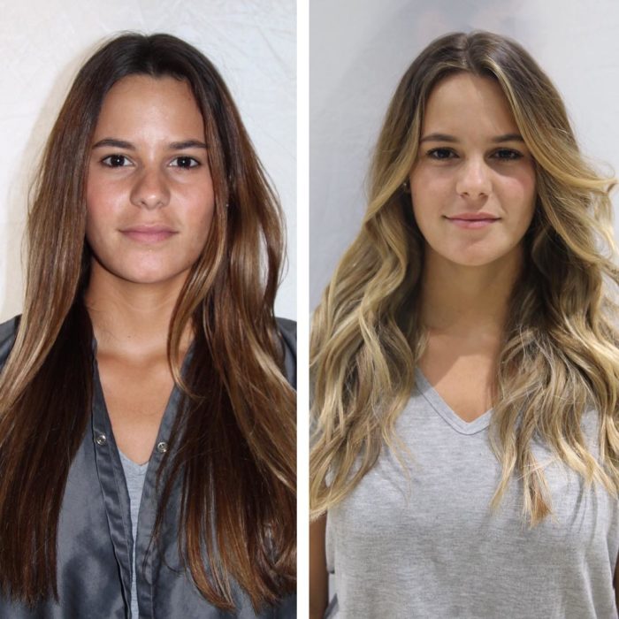 balayage antes y despues