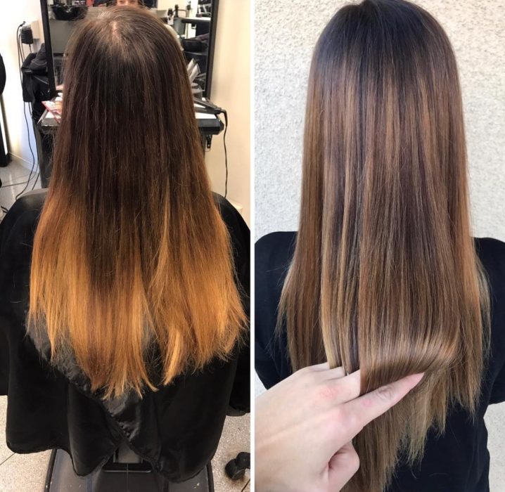 balayage antes y despues