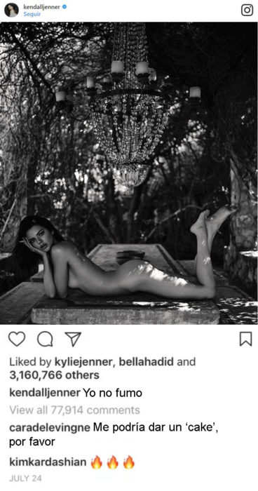 kendall jenner INSTAGRAM COMENTARIOS 