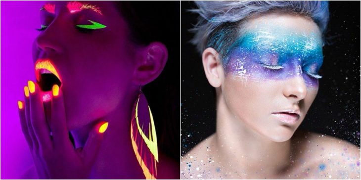 maquillaje neon vs galactico