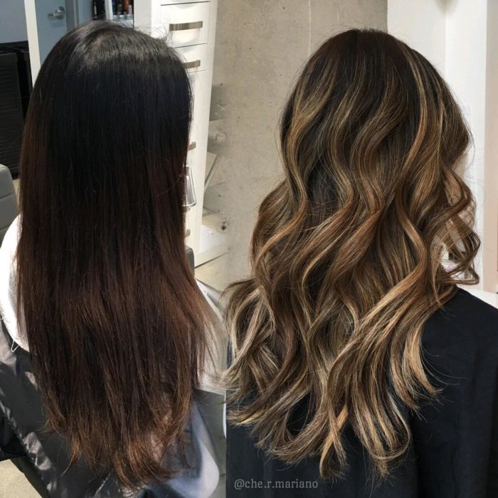 balayage antes y despues