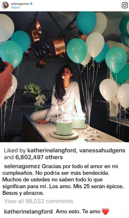 selena gomez comentario