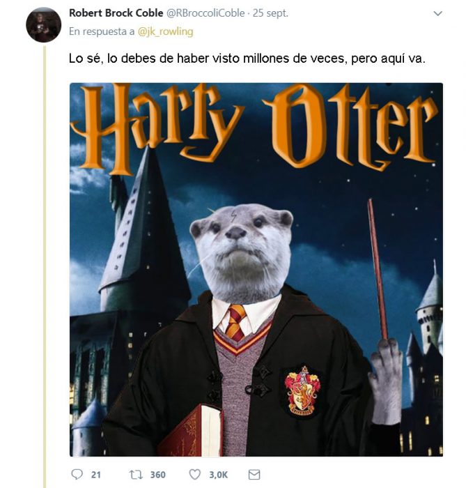 J.K. Rowling tweets and harry otter