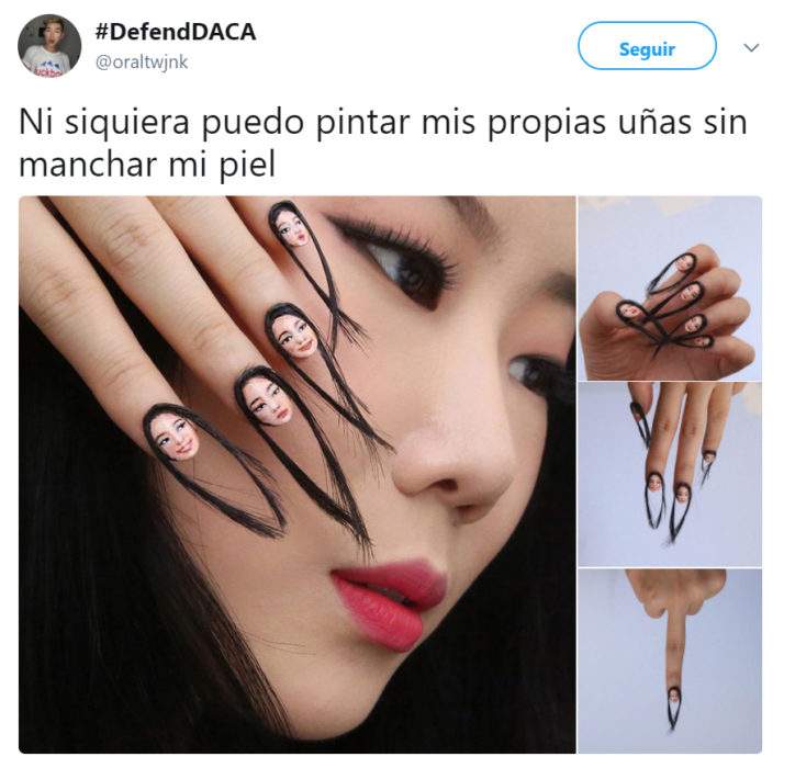 Comentarios en Twitter sobre las uñas de una chica 