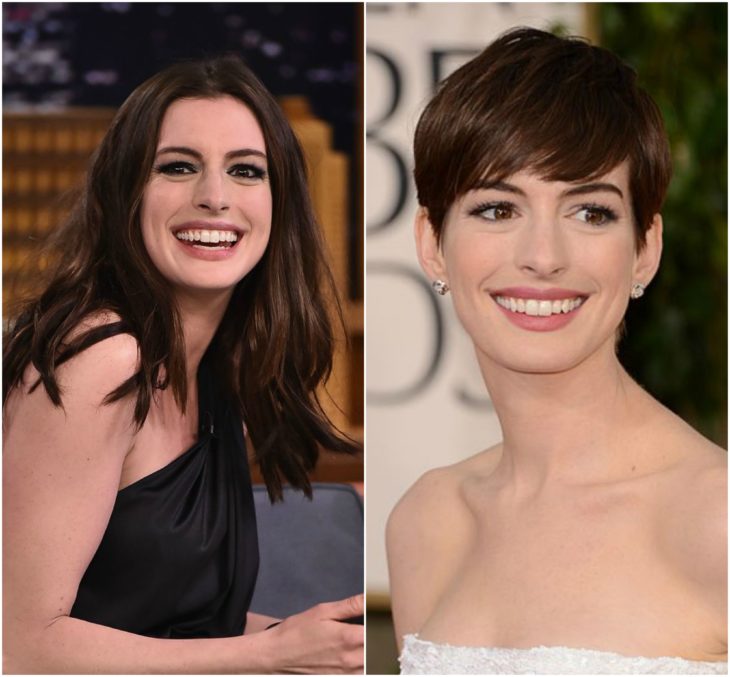 Anne Hathaway cabello largo vs corto