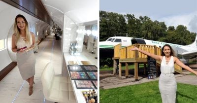Maquillista remodela avión vintage y lo convierte en un increíble salón de belleza