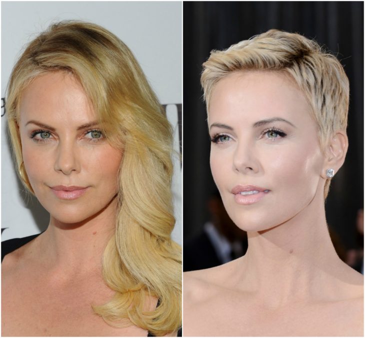 Charlize Theron cabello largo vs corto