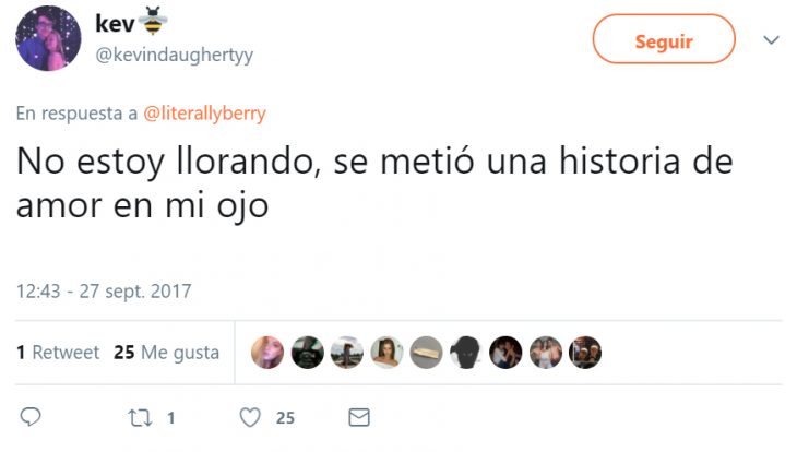 Comentarios en Twitter sobre una chica que se enamoró de un chico 