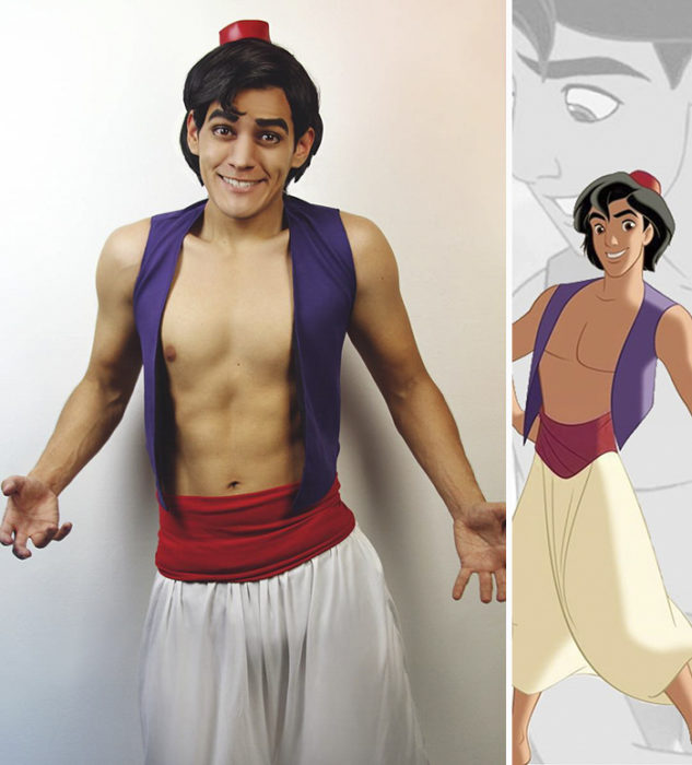 Chico disfrazado como aladdin 