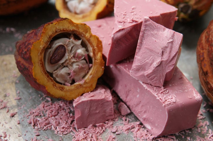 chocolate de color rosa 