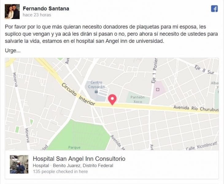 mensaje en facebook