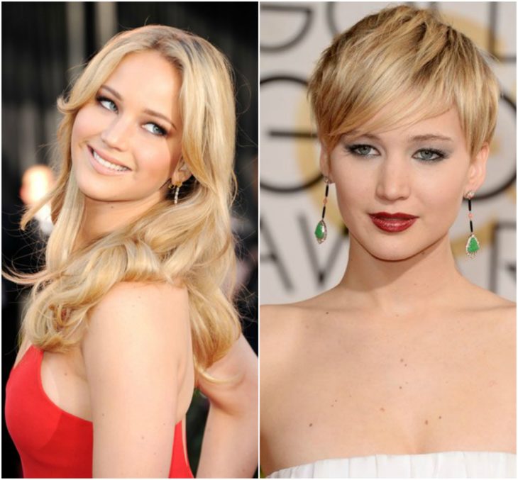 Jennifer Lawrence cabello largo vs corto