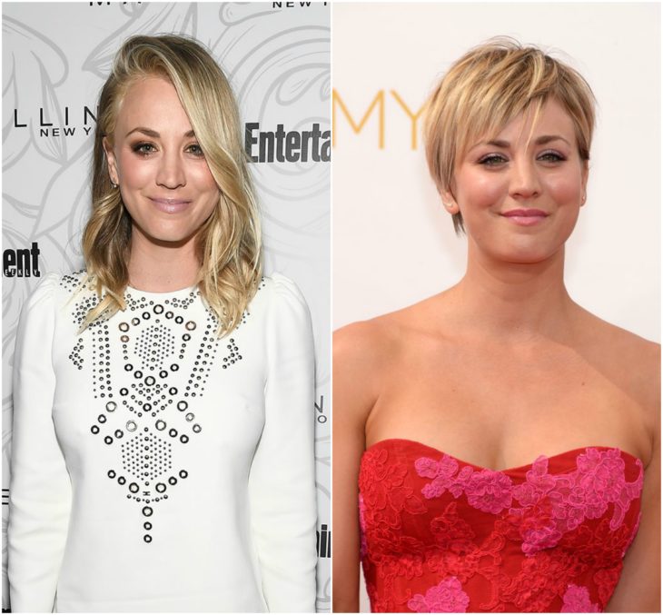 Kaley Cuoco cabello largo vs corto