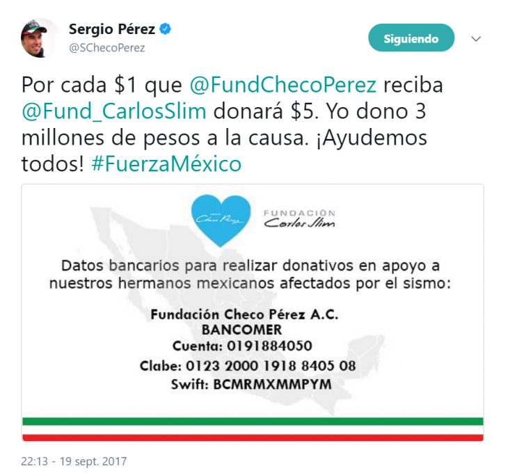 Comentarios en twitter de celebridades en apoyo al México por el terremoto 