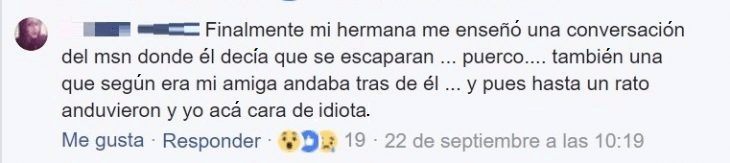 comentario en Facebook