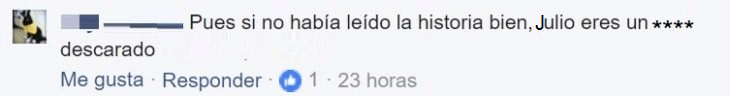 comentario en Facebook