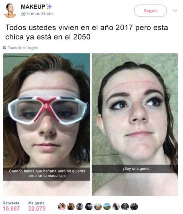 CHICA USANDO GOOGLES